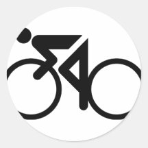 ciclagem competindo a bicicleta adesivo em formato redondo