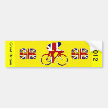 Ciclismo britânico da bandeira do jérsei amarelo d adesivos