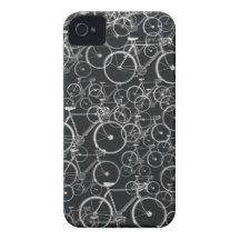 ciclismo preto do ~ do teste padrão das bicicletas capa iPhone 4 Case-Mate