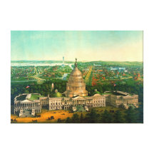 Cidade 1869 de Washington Impressão De Canvas Envolvida