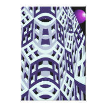 Cidade da fantasia, wallart abstrato futurista impressão de canvas envolvidas