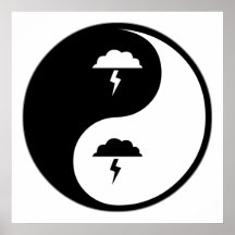 Ciências atmosféricas de Yin Yang Pôsteres