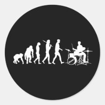Cilindros de Dubstep do baterista e do jazz da mús Adesivo Em Formato Redondo