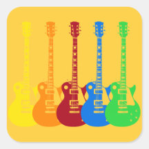 Cinco guitarra elétricas coloridas adesivo
