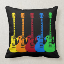 Cinco guitarra elétricas coloridas travesseiro
