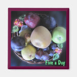 Cinco um ímã da cesta de fruta do dia ima