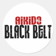 Cinturão negro do Aikido Adesivos Redondos