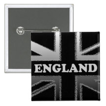 Cinza preto e de prata Inglaterra Union Jack Botons