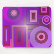 círculos e quadrados roxos mousepads