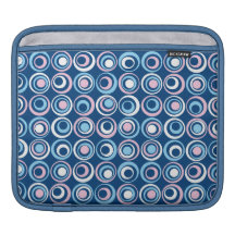 Círculos retros azuis bolsa para iPad