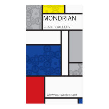 Círculos retros de Stijl da arte minimalista de Mo Modelo Cartões De Visitas