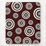 Círculos retros Funky Mousepad de Brown, brancos &