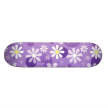 Círculos roxos do guingão das margaridas retros skate personalizado