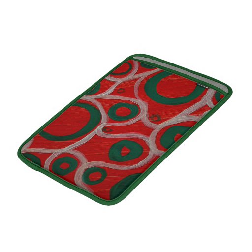 Círculos verdes pintados à mão da arte abstracta n bolsas de MacBook air