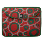 Círculos verdes pintados à mão da arte abstracta n bolsa MacBook pro