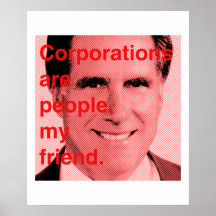Citações de Romney - os corporaçõs são pessoas, me Poster
