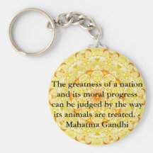 citações dos direitos dos animais - Mahatma Gandhi Chaveiro