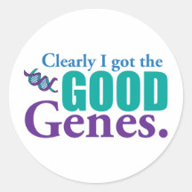 Claramente eu obtive os bons genes adesivos em formato redondos