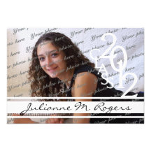 Classe da foto 2012 branca e preta convite personalizados