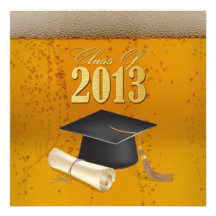 Classe da graduação 2013 temático da cerveja convites personalizados