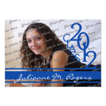 Classe de 2012/de azul marinho convites personalizado