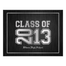 Classe de prata preta & metálica elegante de 2013 convites personalizado