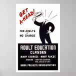 Classes do ensino para adultos WPA 1938 Posters