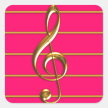 Clef de triplo dourado adesivos