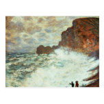 Clima de tempestade um Etretat, mar áspero - Claud Cartão Postal
