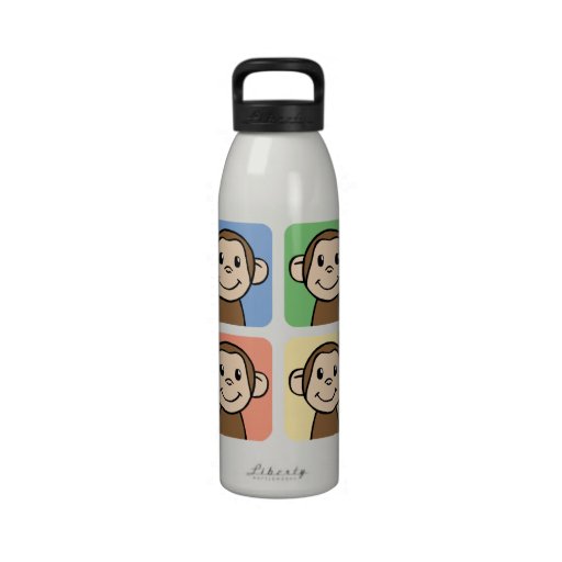Clipart dos desenhos animados com os 4 macacos fel garrafas de água esportivas