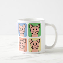 Clipart dos desenhos animados que ri porcos leitãe caneca