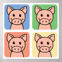 Clipart dos desenhos animados que ri porcos leitãe posteres