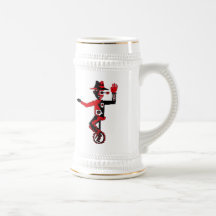 Clown na caneca de cerveja engraçada da arte gráfi