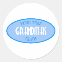 Clube das avós da primeira vez (azul) adesivo redondo