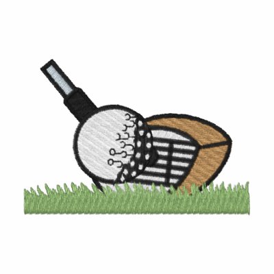 Clube e bola de golfe camisa polo bordada