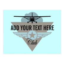 Clube plano pequeno seu texto aqui cartao postal