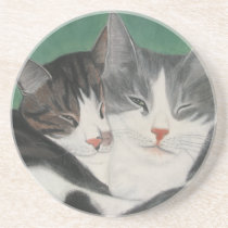 Coaster de dois gatos porta-copos