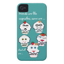 Cobrir bonitos do iphone dos cupcakes dos amigos iPhone 4 capa