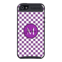 Cobrir Checkered roxo do iPhone 5 de Skinit do mon