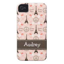 Cobrir da case mate 4s do iPhone 4 de Paris do amo iPhone 4 Capa