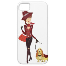 Cobrir do iPhone da mulher e do cão Capas iPhone 5