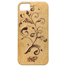 Cobrir floral do iPhone 5 do monograma do art deco Capas iPhone 5