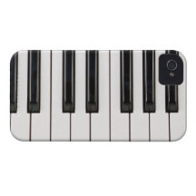 Cobrir preto e branco da caixa do teclado de piano capa iPhone 4