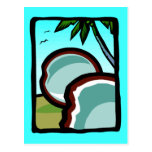 Cocos e palmas cartao postal