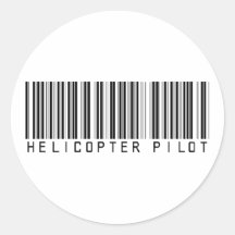Código de barras piloto do helicóptero adesivos redondos