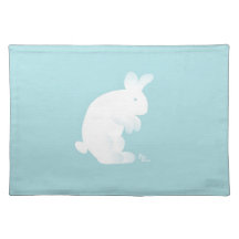Coelho azul Placemat Suporte Para Prato