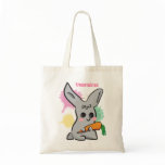 Coelho bonito cinzento dos vegetais com saco da ce bolsas