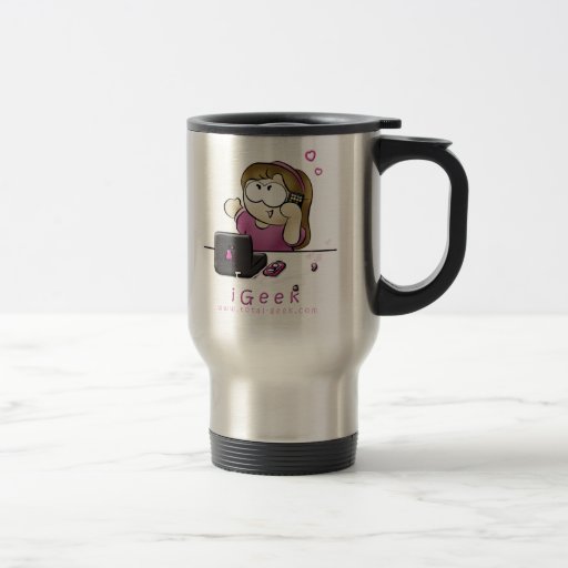coisa do copo do thermos da menina do iGeek Canecas