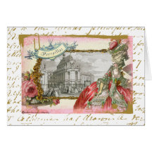 Colagem da elegância de Versalhes Marie Antoinette Cartão