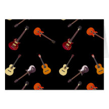 Colagem da guitarra elétrica & acústica cartoes